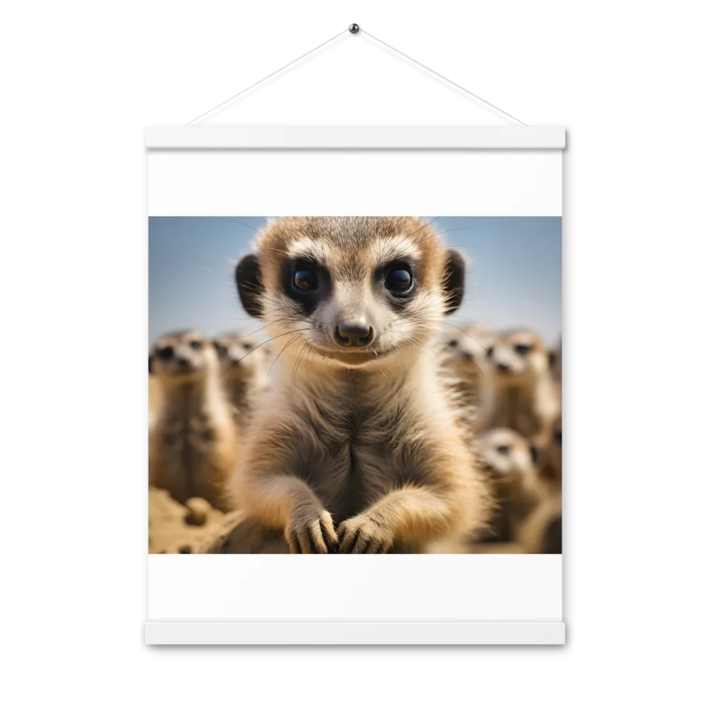Curious Stance: The Meerkat's Gaze | Poster With White Wood Hanger | 16″×20″
