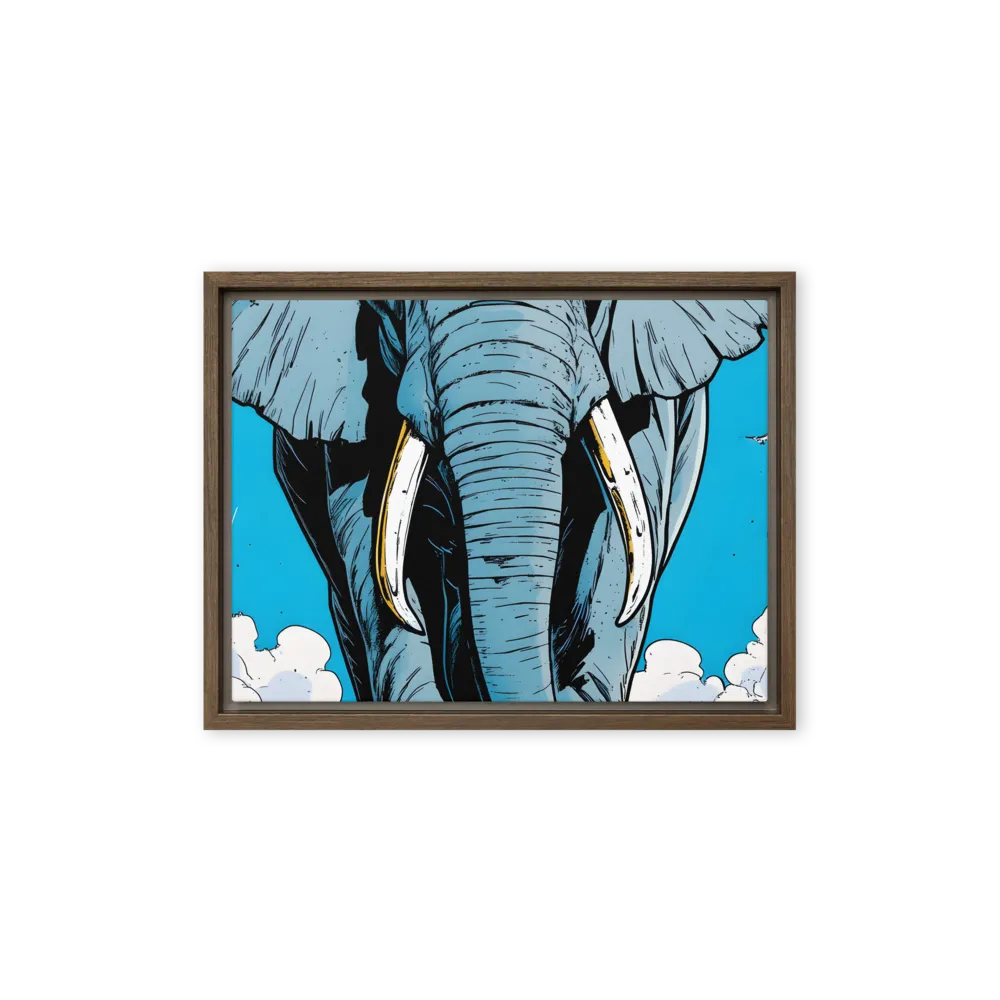 Majestic Presence: The Elephant | Canvas with Brown Frame | 12″×16″