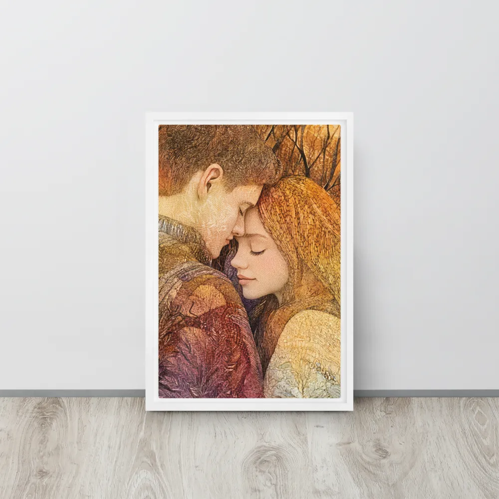 Embrace of Autumn | Canvas with White Frame | 12″×18″