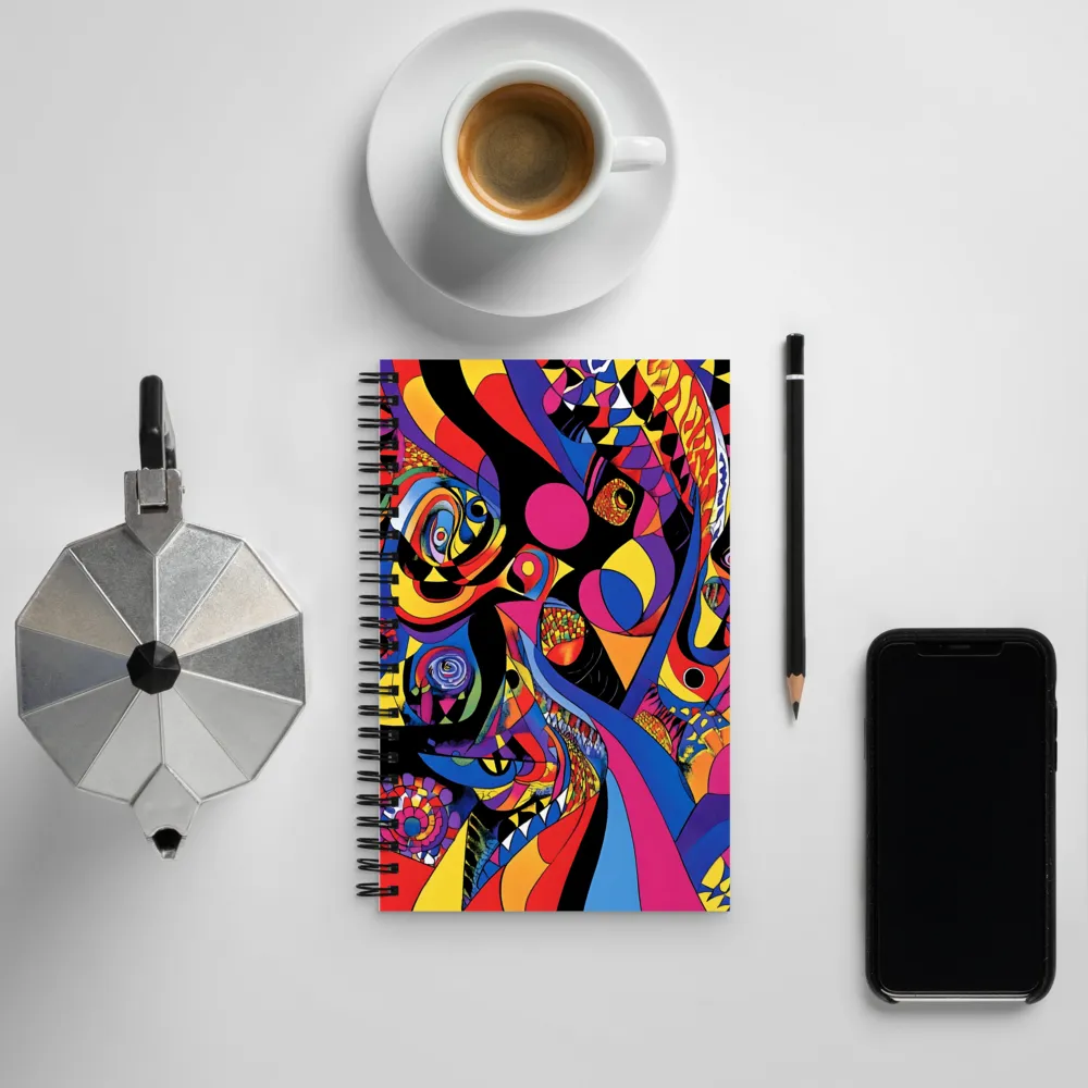 Vibrant Echoes of Geometry | Spiral Notebook