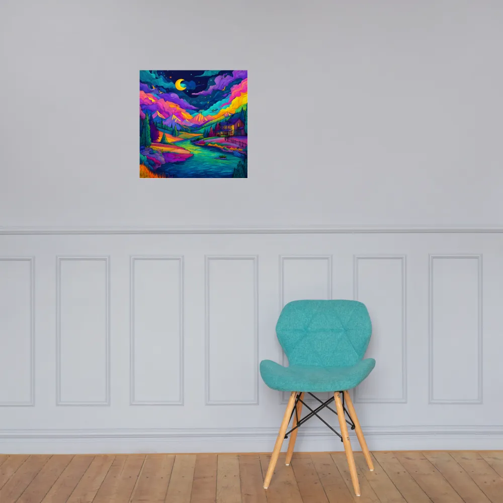 Prismatic River Retreat 
 Poster | 18″x 18″