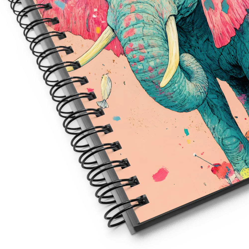 Whimsical Elegance: The Floral Elephant | Spiral Notebook