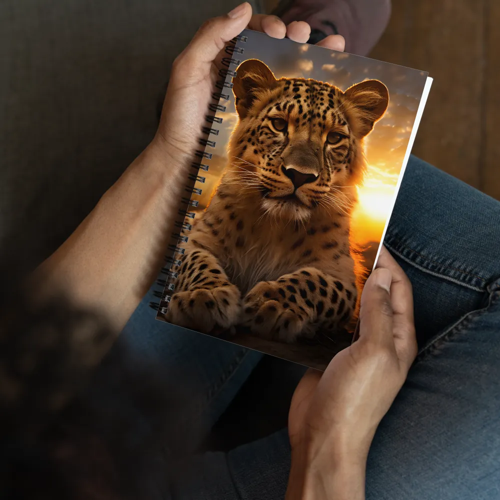 Regal Presence: The Leopard at Sunset | Spiral Notebook