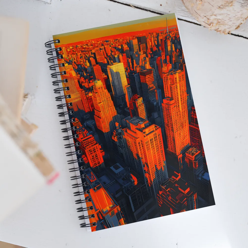 Urban Dawn: A Digital Ode to Skyscrapers | Spiral Notebook