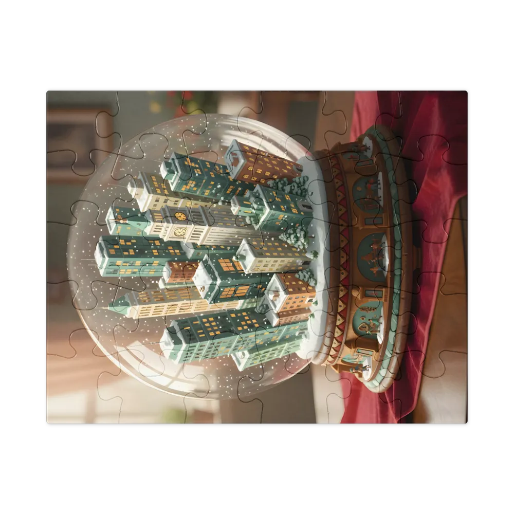 City in a Snow Globe 
 Jigsaw Puzzle in Tin Box