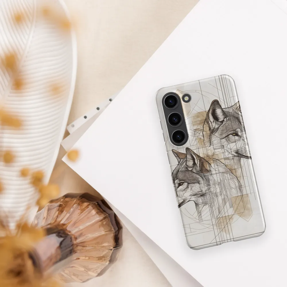 Geometric Harmony: The Essence of Wolves | Phone Case |  S23 | Snap Case | Matte