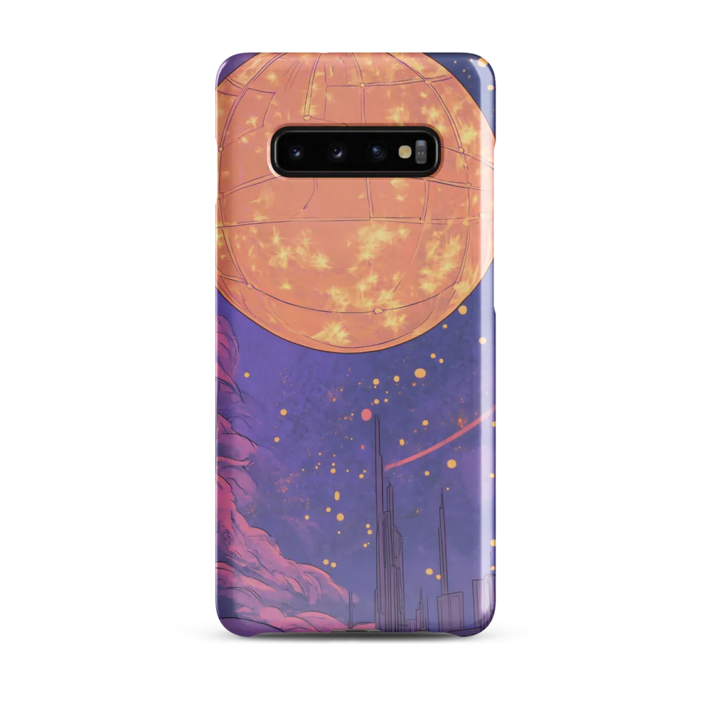 Celestial Cityscape: A Dance of Colors | Phone Case |  S10 Plus | Snap Case | Glossy