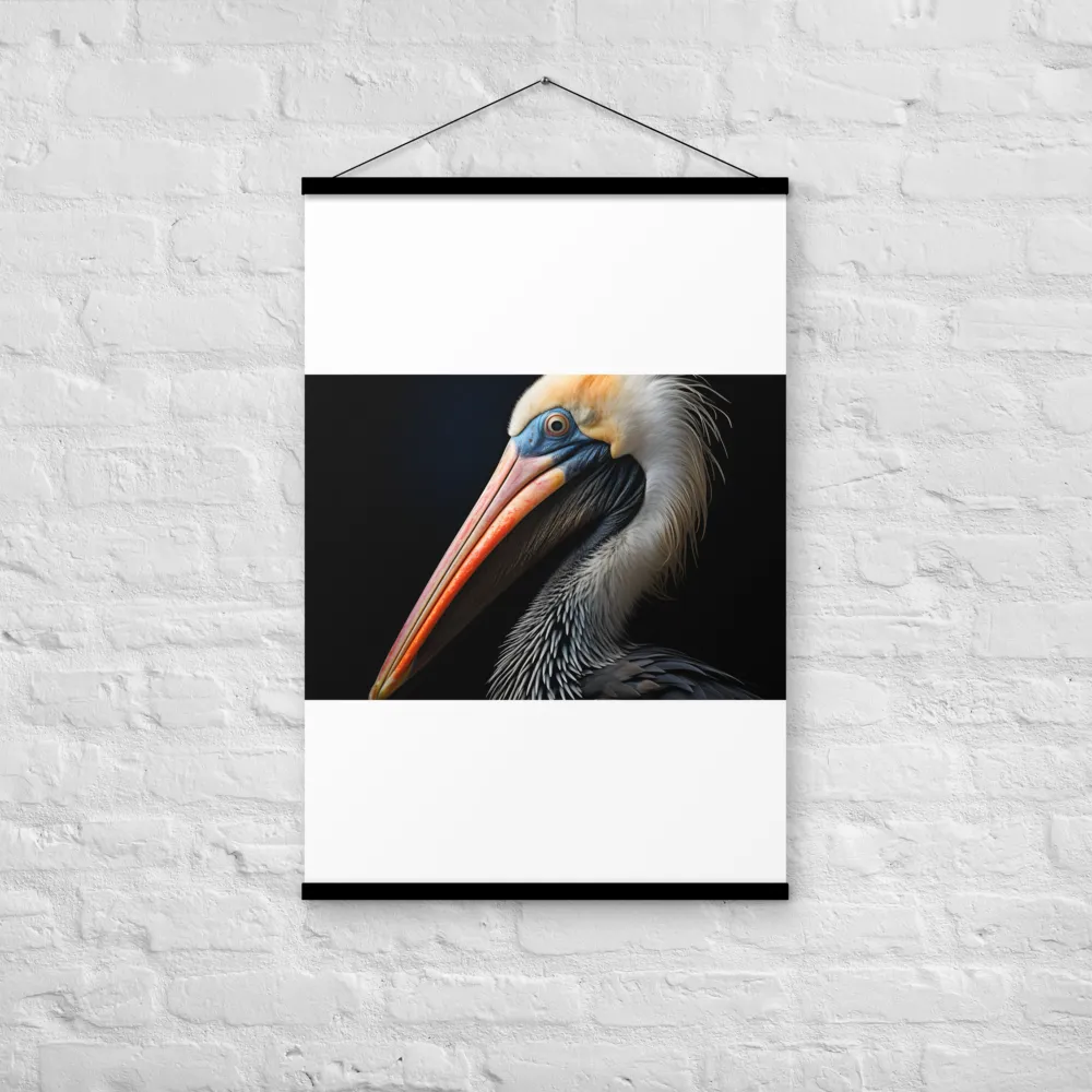 Majestic Portrait of a Pelican | Poster With Black Wood Hanger | 24″×36″