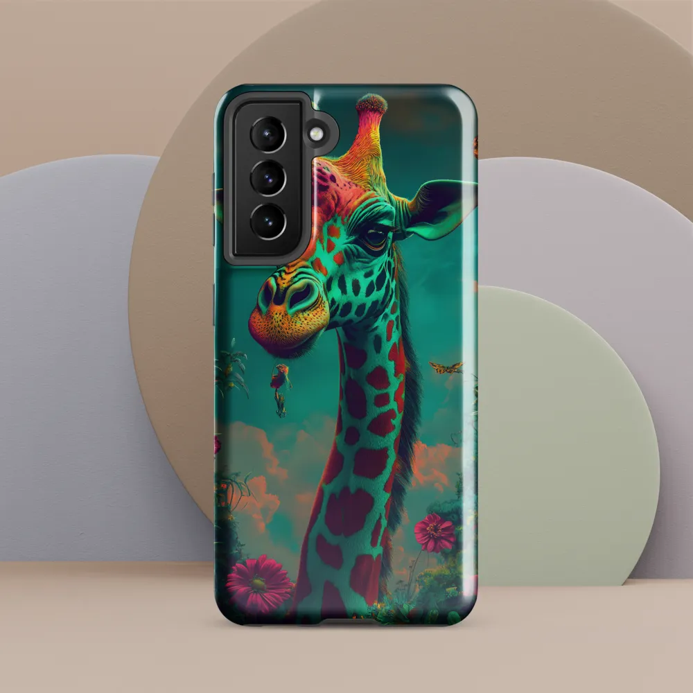 Whimsical Giraffe Among Blossoms | Phone Case |  S21 | Tough Case | Glossy