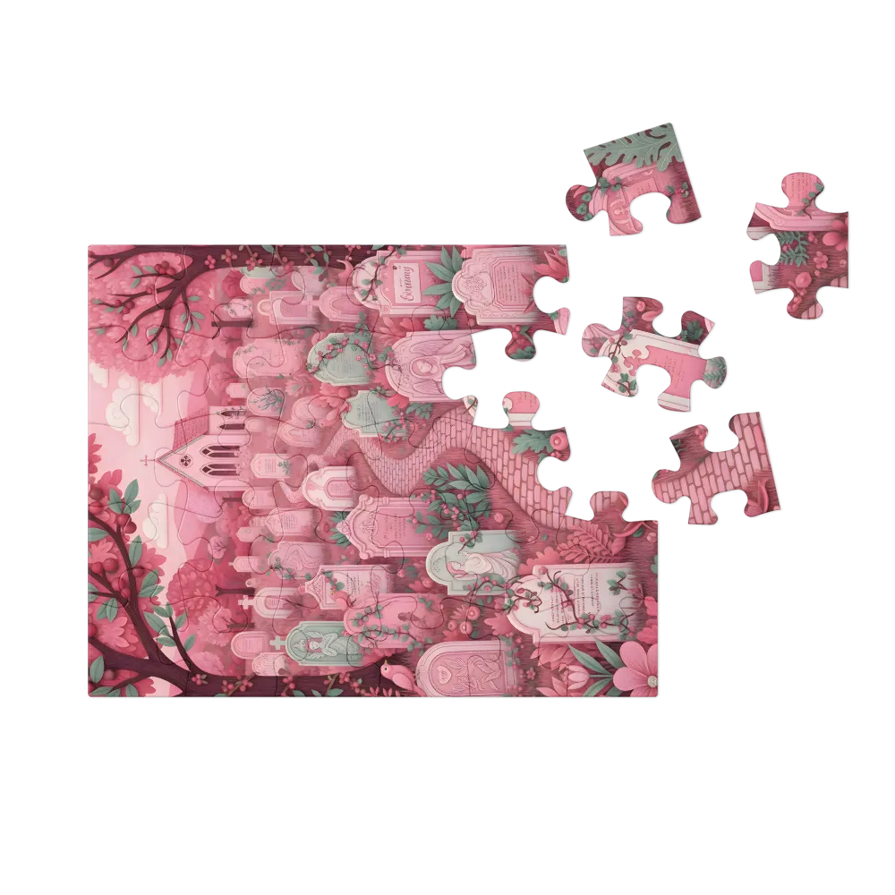 Blushing Cemetery 
 Jigsaw Puzzle in Tin Box