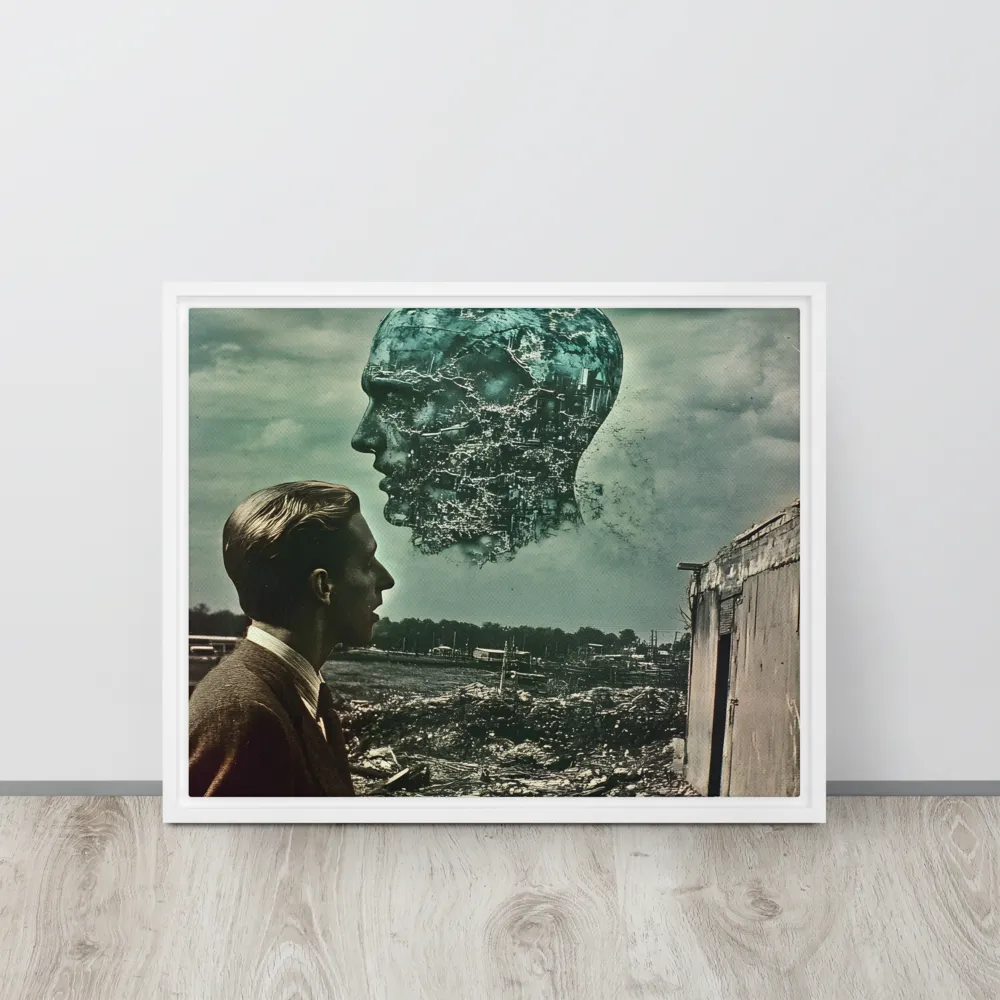 Ethereal Reflections: Identity in a Fragmented World | Canvas with White Frame | 16″×20″