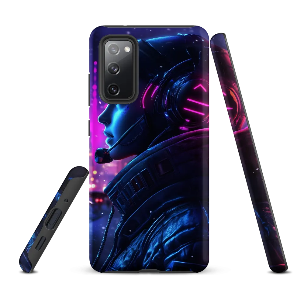 Dystopian Elegance: Cyberpunk Figure in Neon