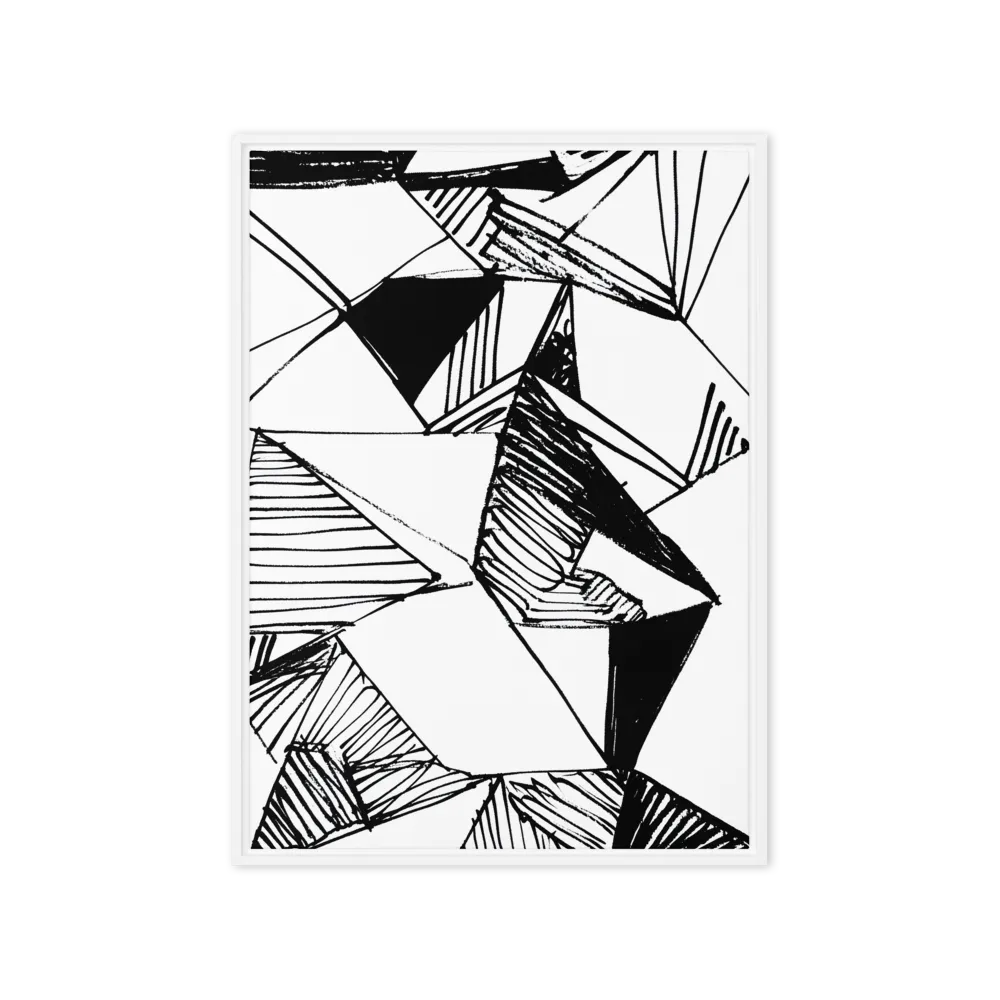 Dynamic Geometry in Ink | Canvas with White Frame | 20″×28″