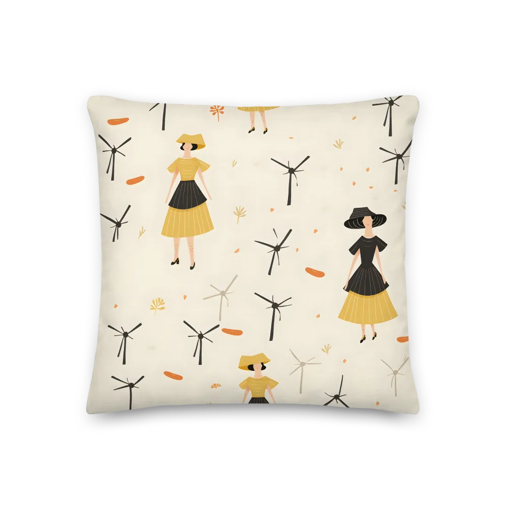 Whimsical Windmill Fashion | Pillow | 18″×18″