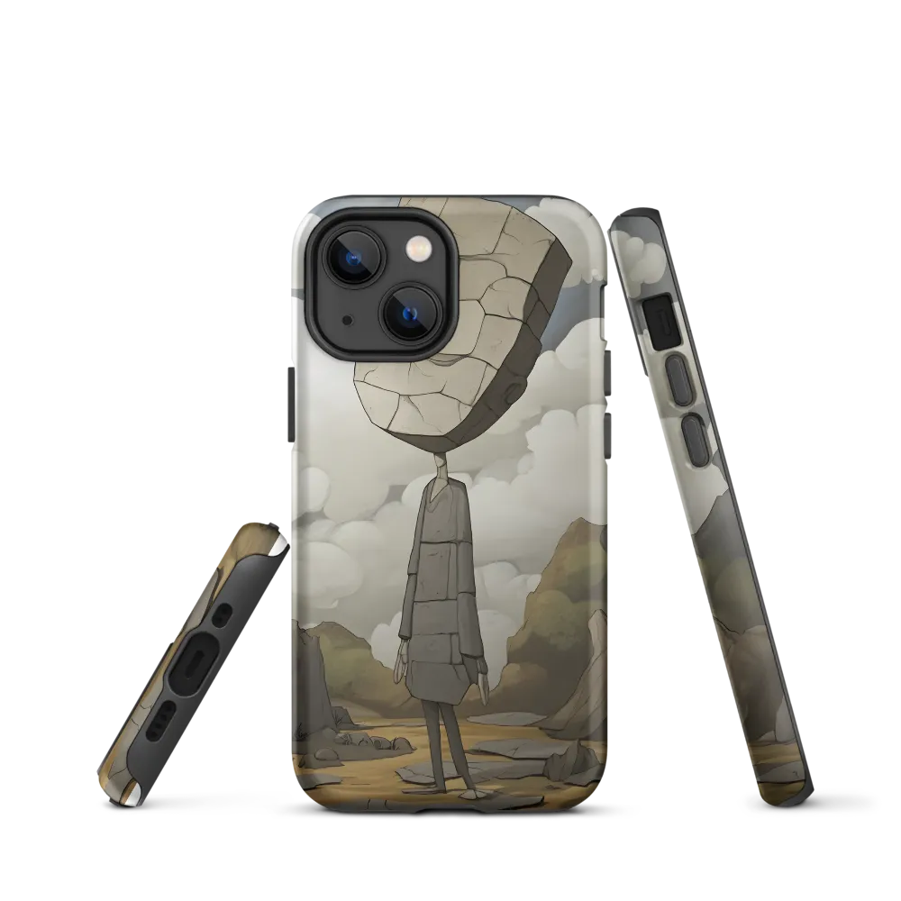 Whimsical Stone Figure in a Rocky Landscape | Phone Case |  13 mini | Tough Case | Matte