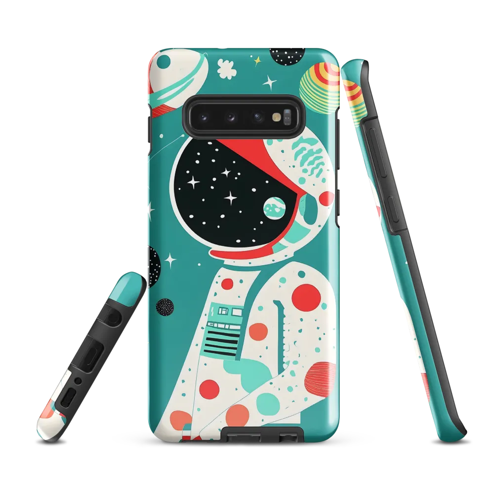 Cosmic Explorer: A Playful Journey Through Space | Phone Case |  S10 Plus | Tough Case | Glossy