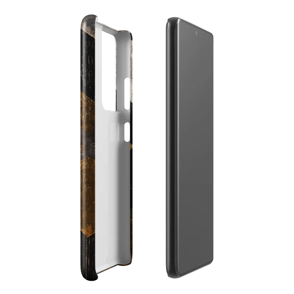 Geometric Harmony in Gold and Black | Phone Case |  S21 Ultra | Snap Case | Glossy