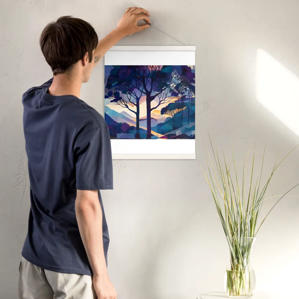 Tranquil Geometry: A Journey Through Color | Poster With White Wood Hanger | 16″×20″