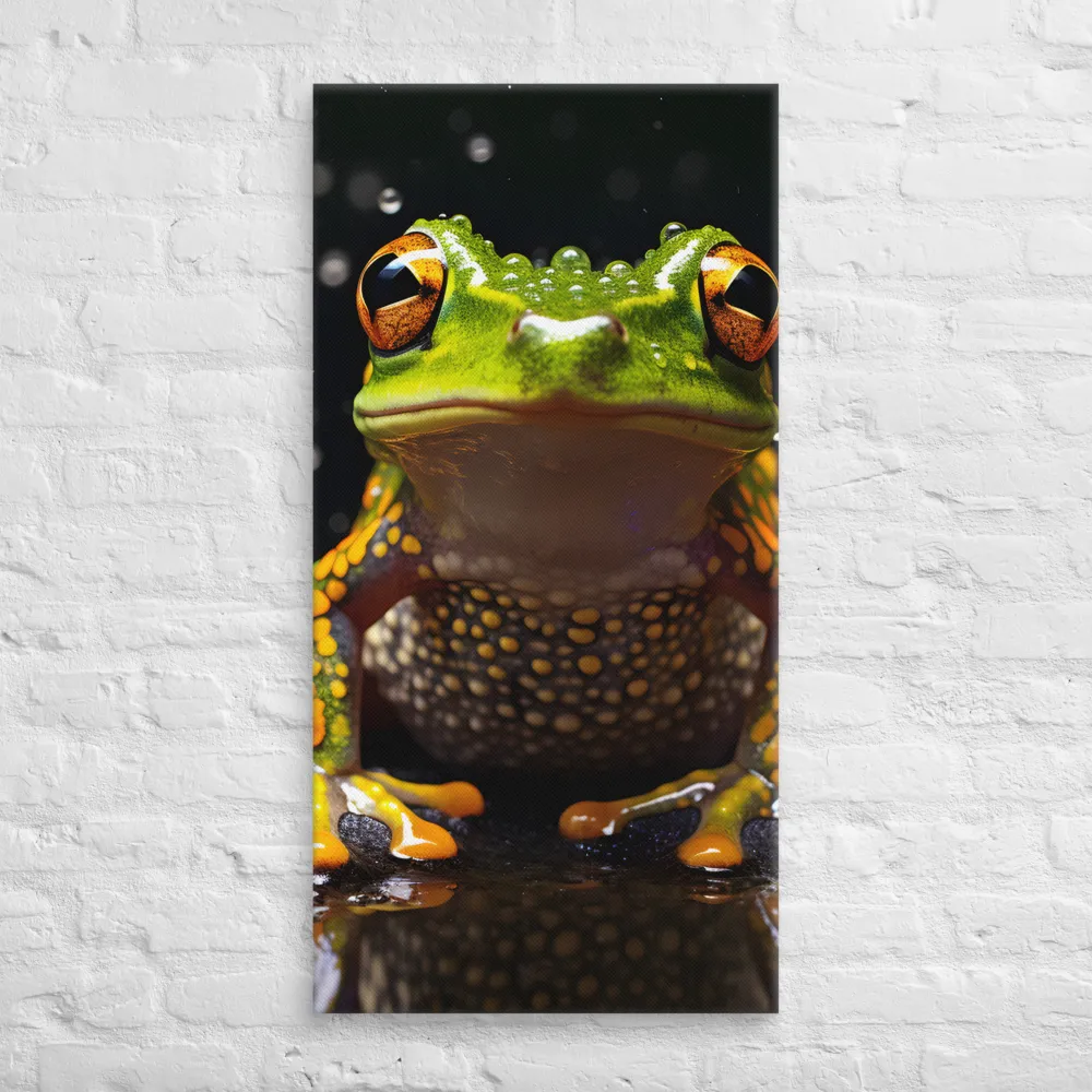 Emerald Elegance: The Frog in Focus | Canvas | 20″×40″