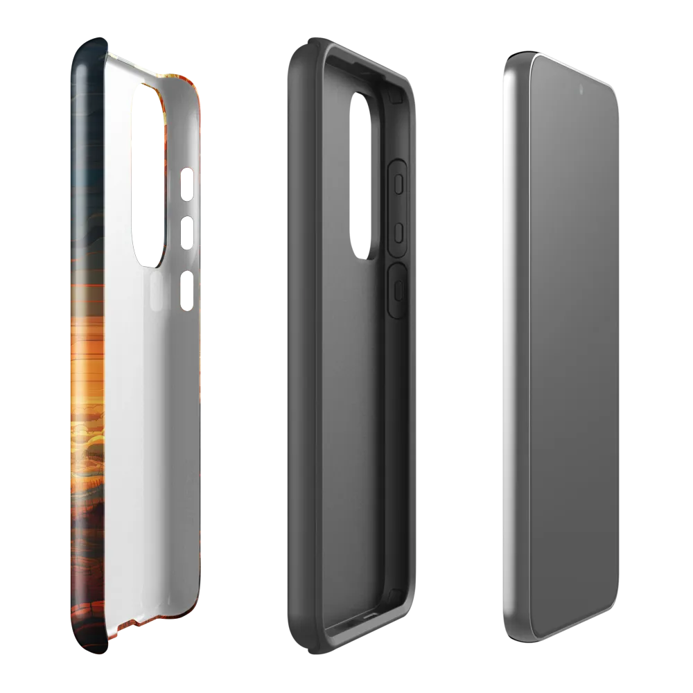 Ethereal Sunset: A Serene Landscape in Flowing Forms | Phone Case |  S23 Plus | Tough Case | Glossy