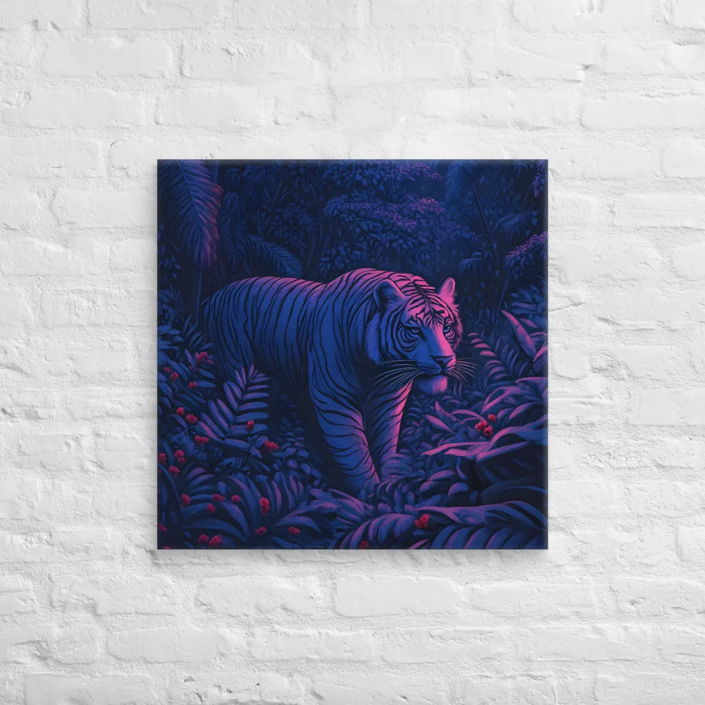 Mystic Prowler: The White Tiger in the Jungle | Canvas | 26″×26″