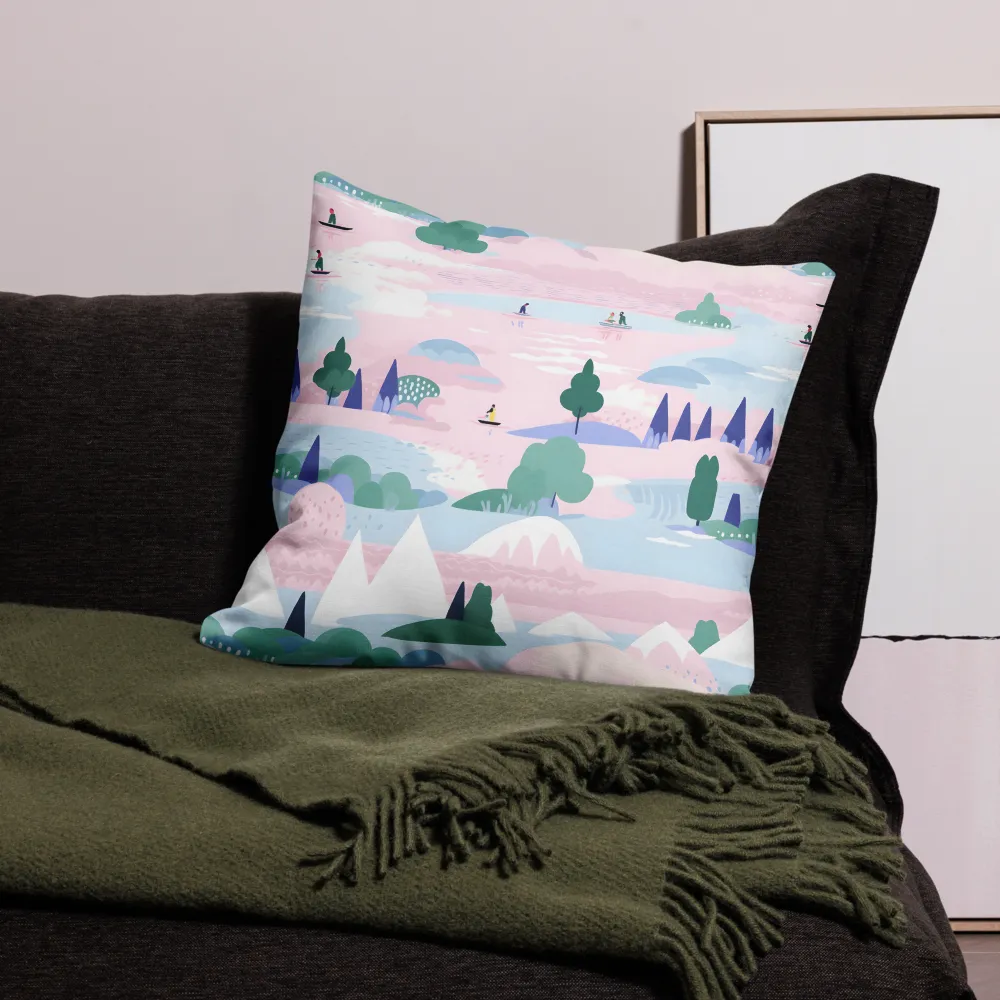 Tranquil Waters: A Dreamy Landscape | Pillow | 22″×22″