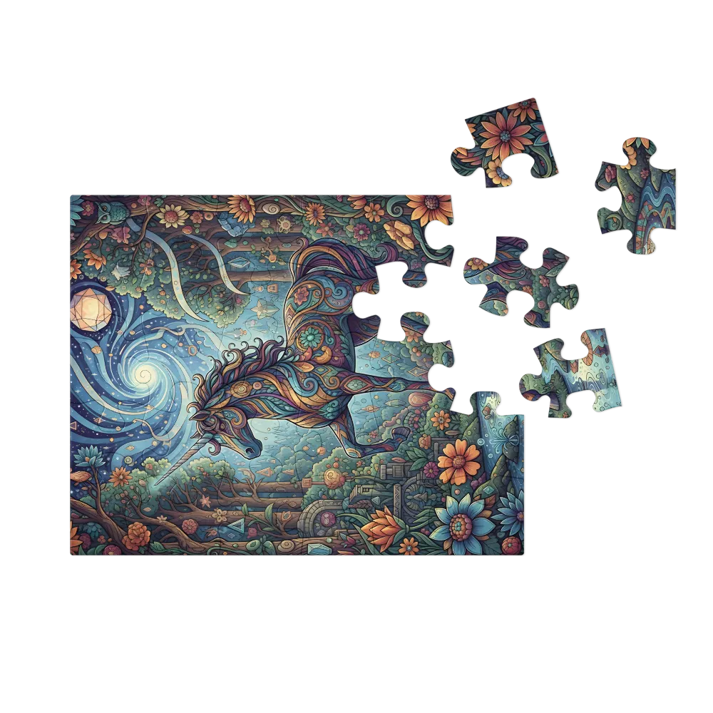 Enchanted Forest Unicorn 
 Jigsaw Puzzle in Tin Box