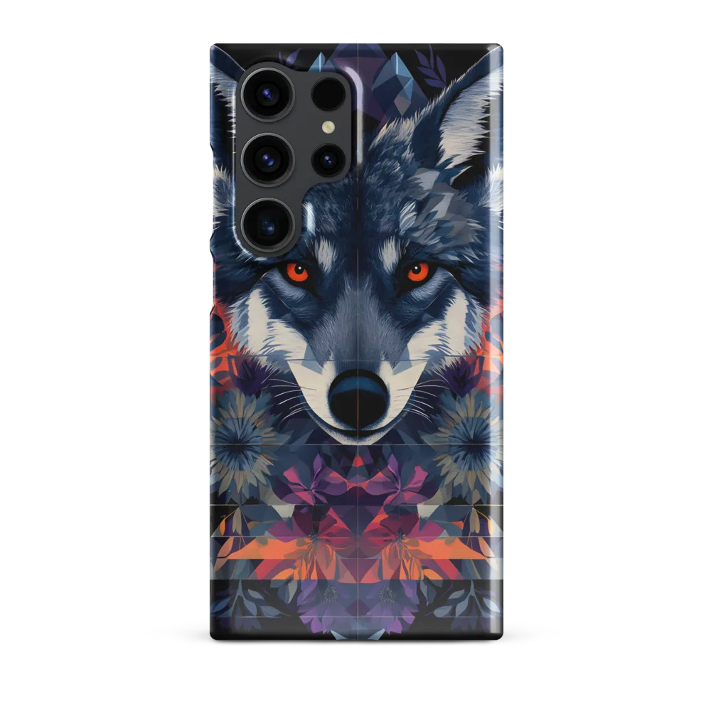 Mystical Wolf Amidst Floral Geometry