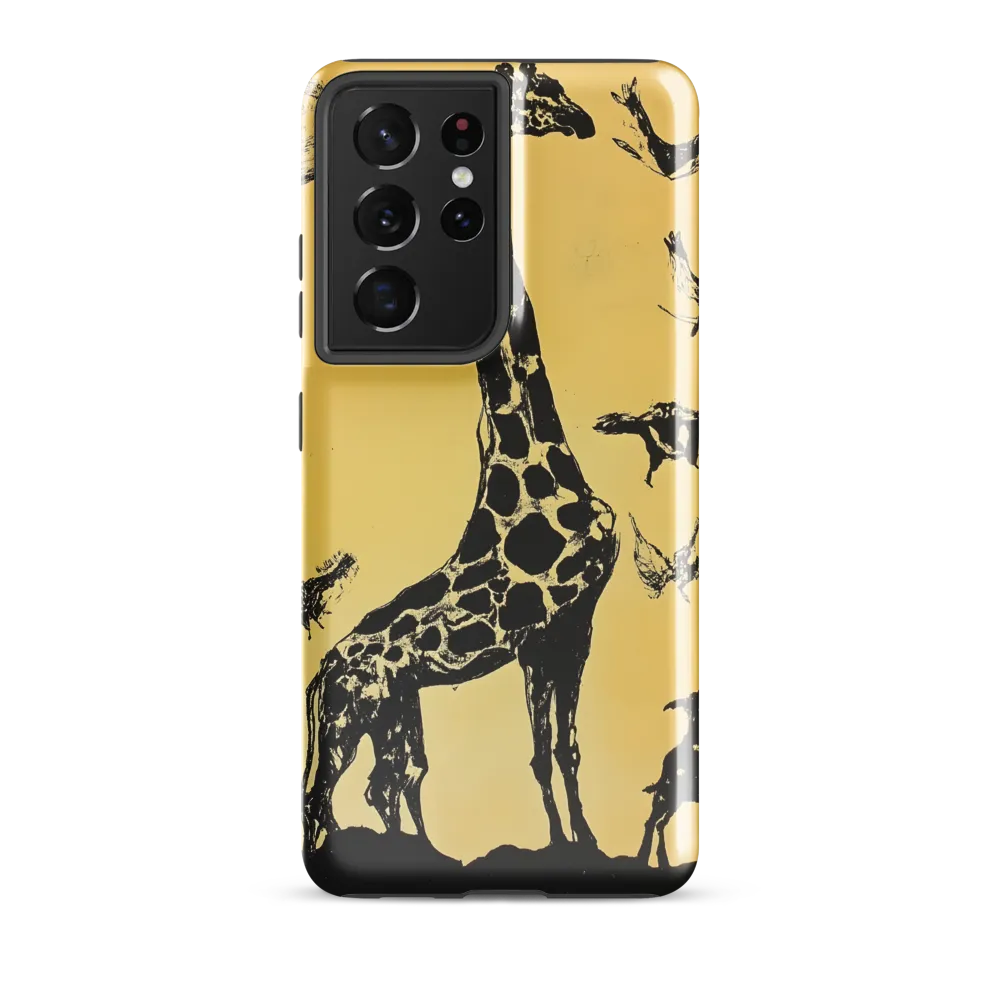 Whimsical Harmony of Giraffe and Birds