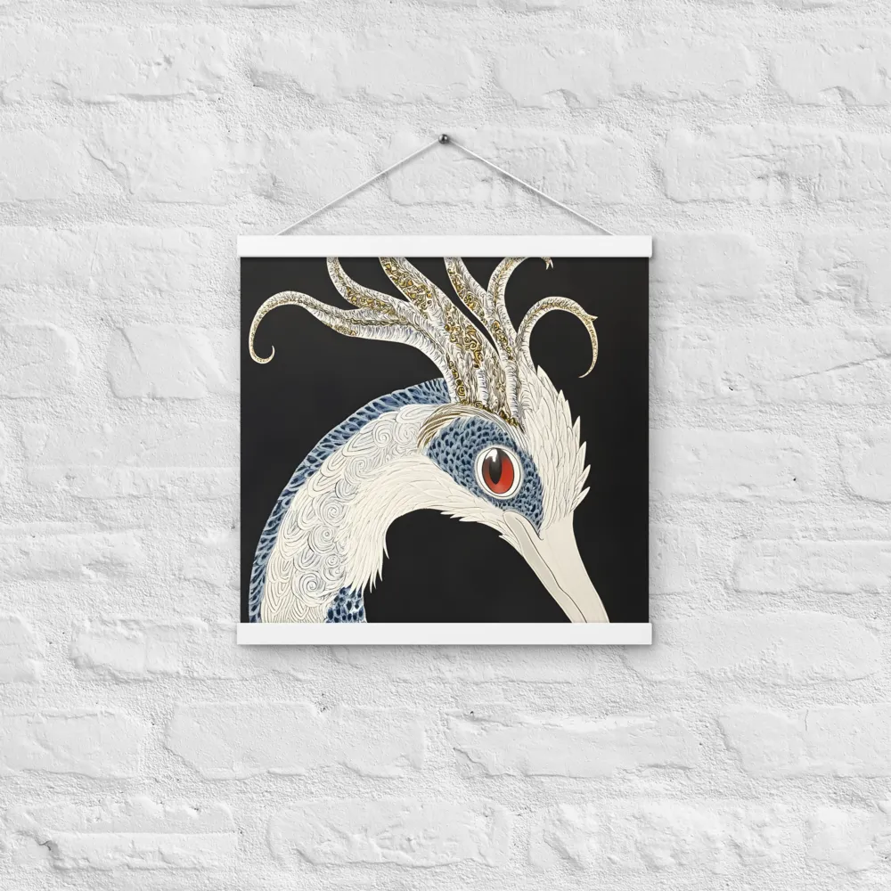 Elegance of the Majestic Peacock | Poster With White Wood Hanger | 16″×16″