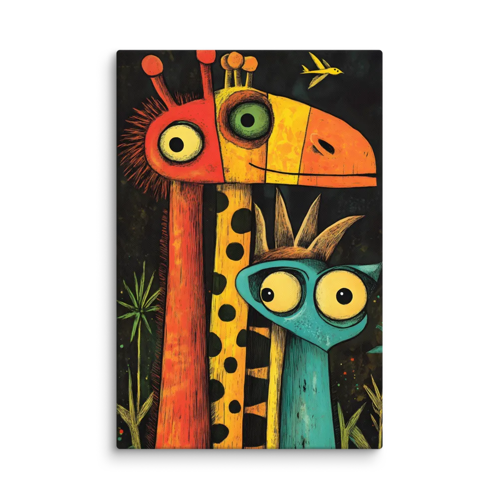 Whimsical Giraffes in Colorful Harmony