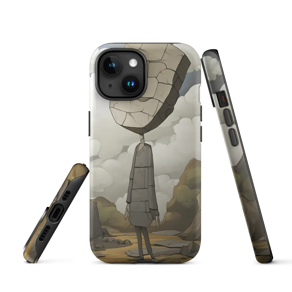 Whimsical Stone Figure in a Rocky Landscape | Phone Case |  15 | Tough Case | Matte