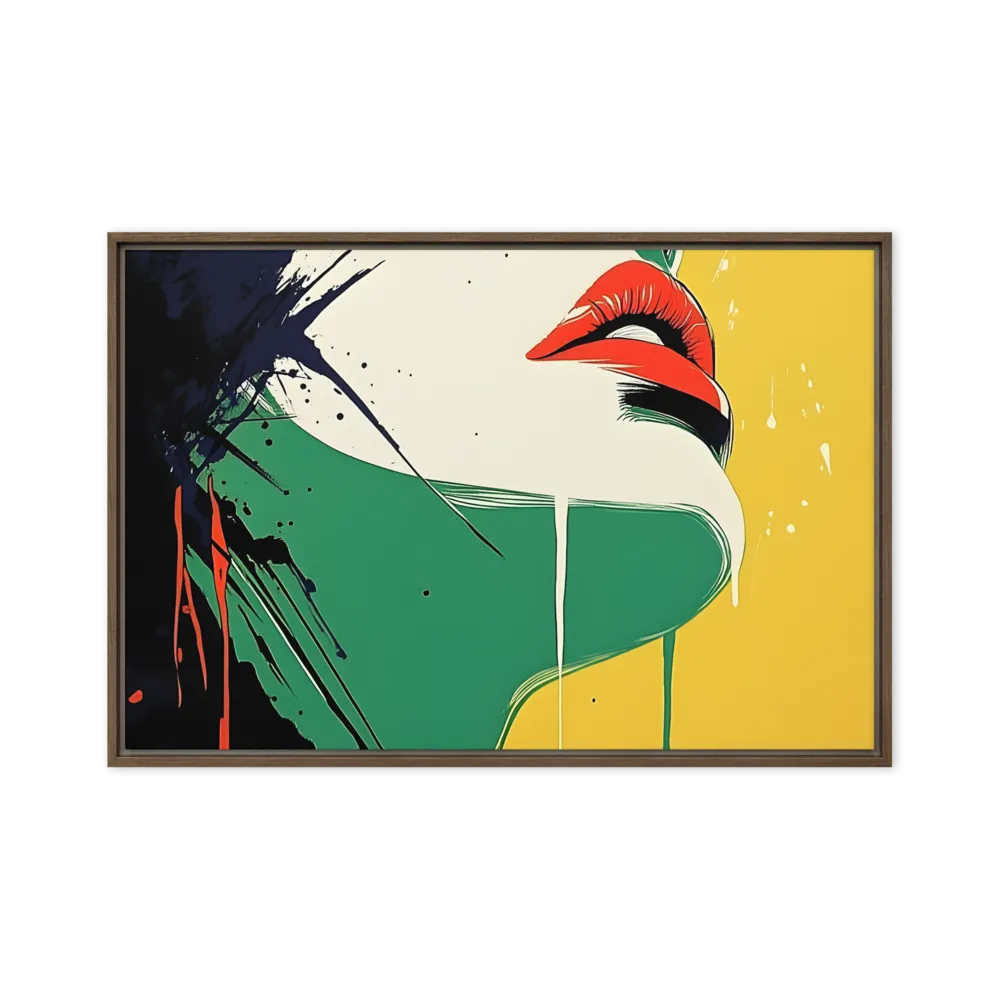 Bold Reflections: A Pop Art Portrait | Canvas with Brown Frame | 24″×36″