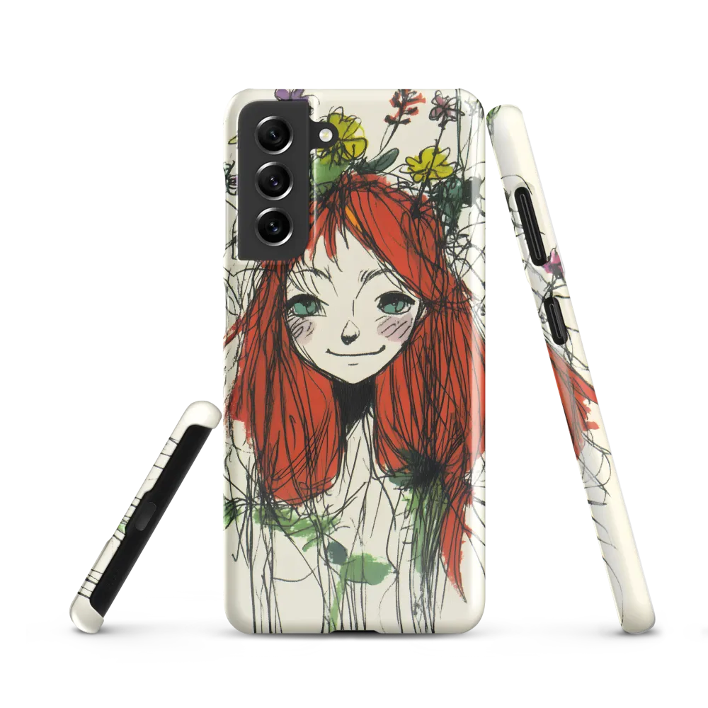 Whimsical Floral Portrait | Phone Case |  S21 | Snap Case | Glossy