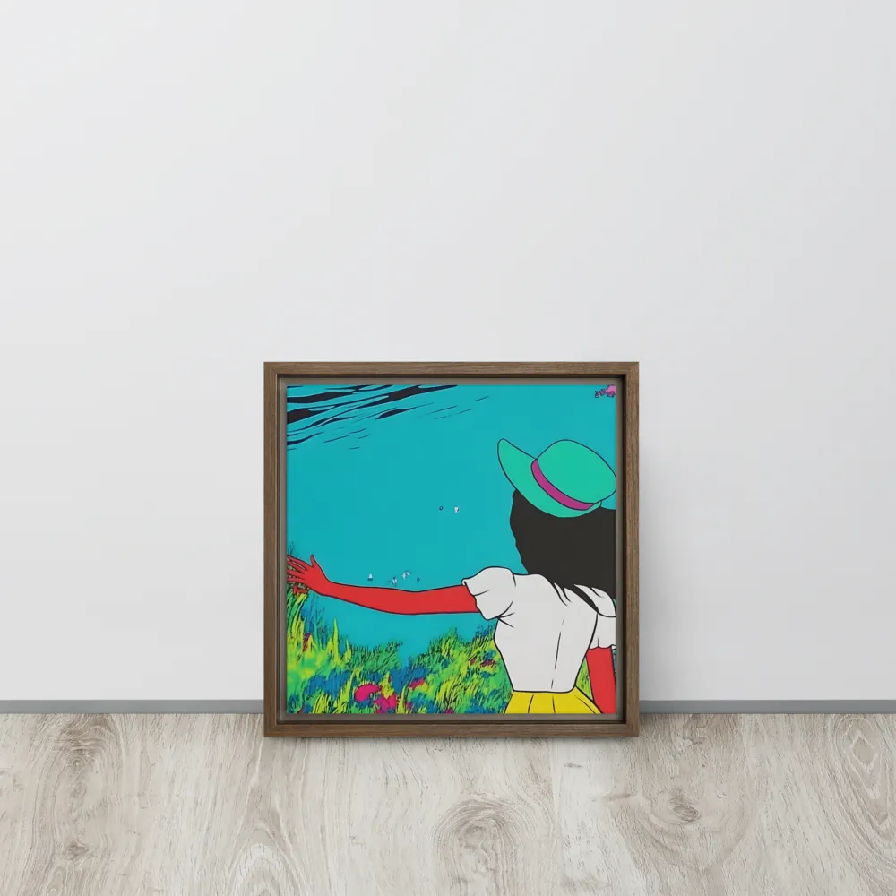 Whimsical Encounter | Canvas with Brown Frame | 12″×12″