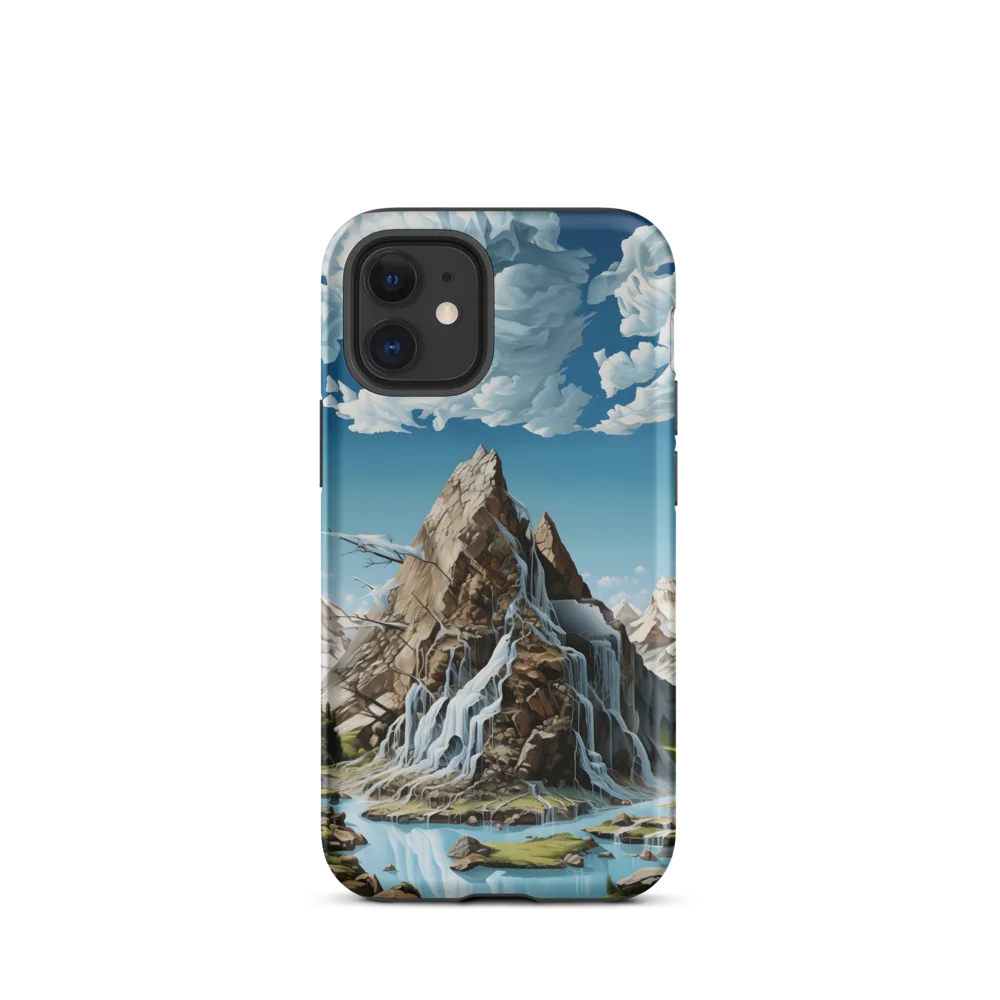 Majestic Cascade: A Mountain Masterpiece | Phone Case |  12 mini | Tough Case | Matte