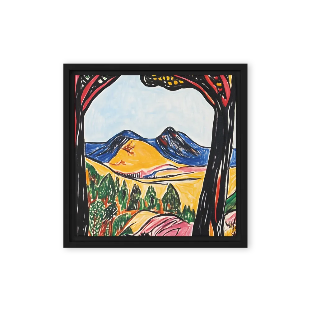 Vibrant Nature's Embrace | Canvas with Black Frame | 12″×12″