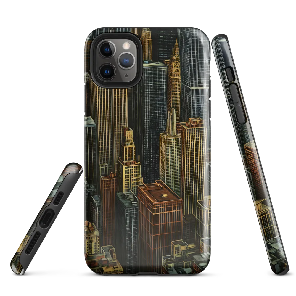 Urban Elegance: A Golden Cityscape | Phone Case |  11 Pro Max | Tough Case | Glossy