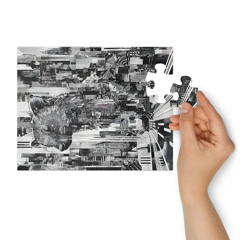 Metropolis Bear 
 Jigsaw Puzzle in Tin Box