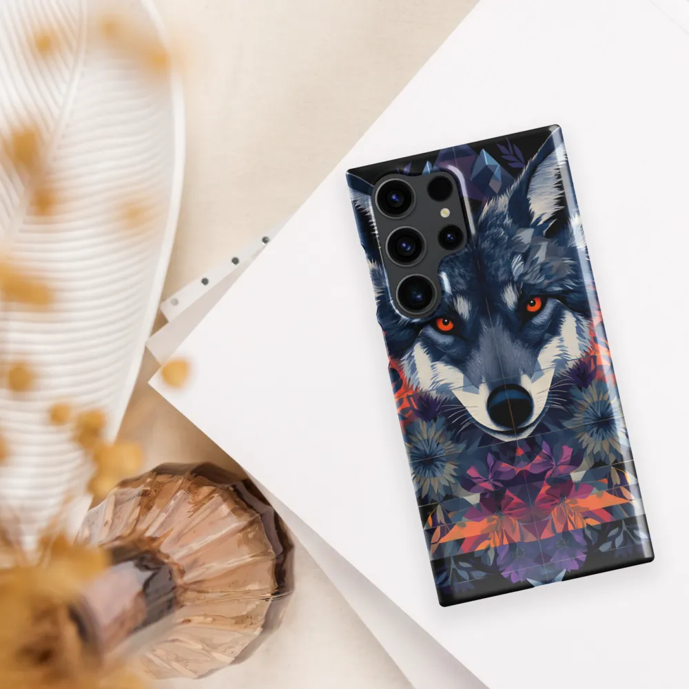 Mystical Wolf Amidst Floral Geometry