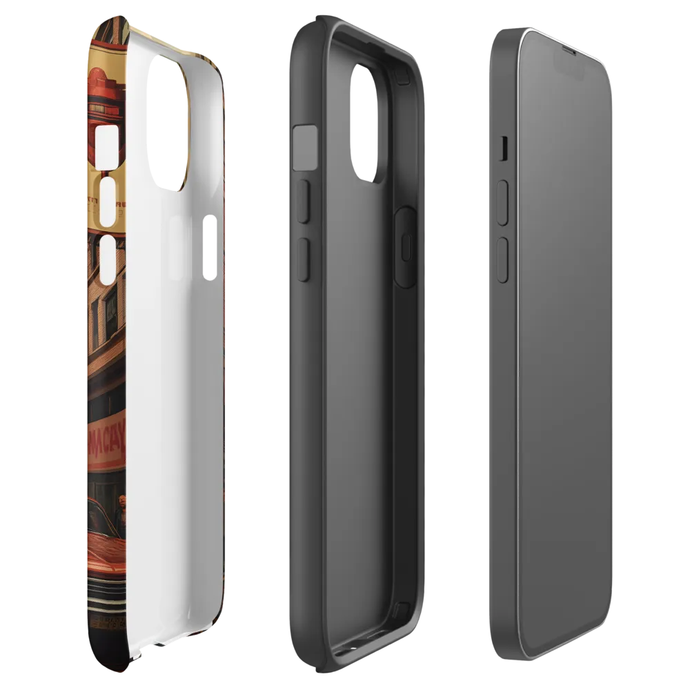 Nostalgic Cityscape: Reflections of a Forgotten Era | Phone Case |  14 Plus | Tough Case | Matte