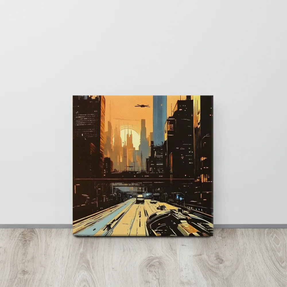 Metro Nexus: A Futuristic Cityscape | Canvas | 16″×16″