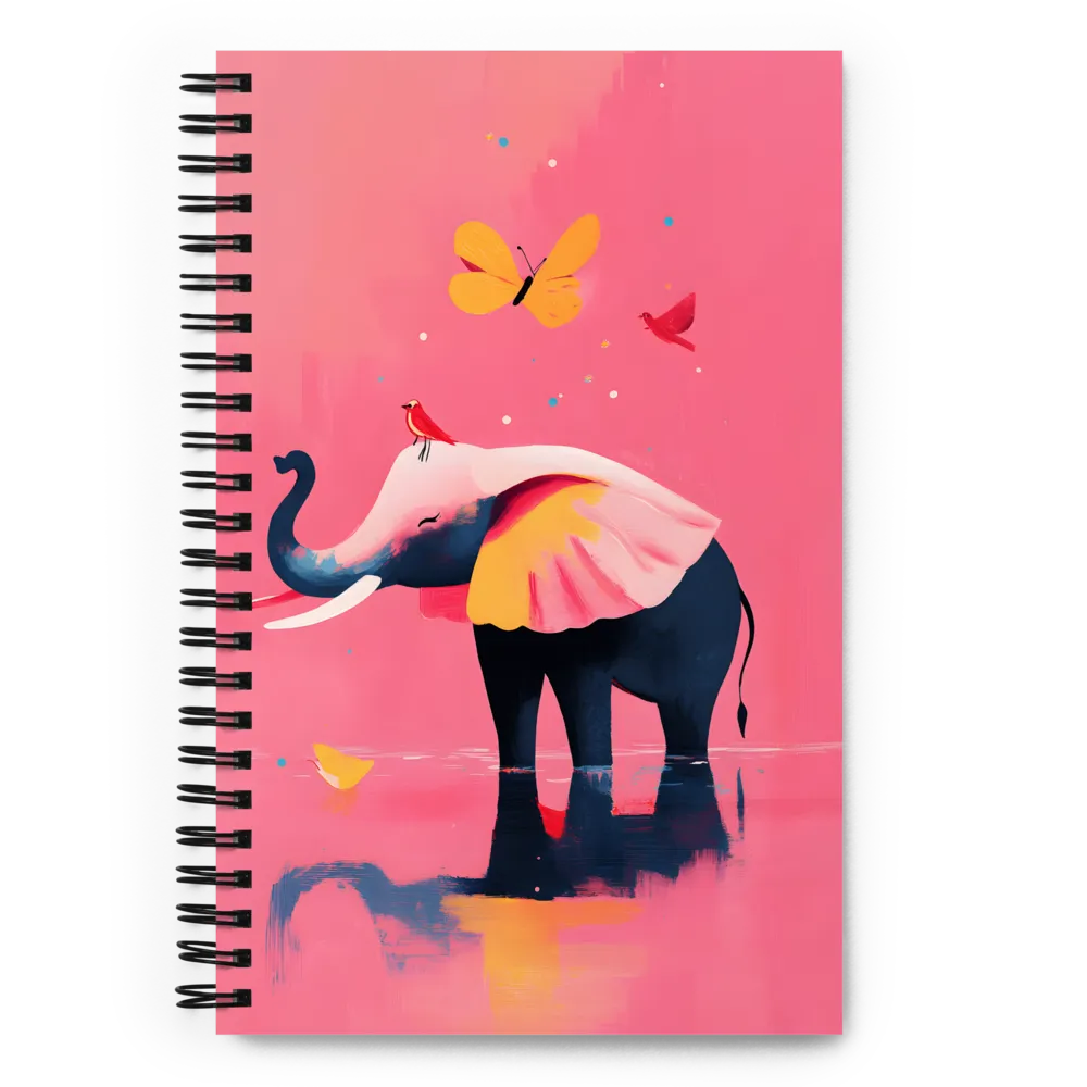 Whimsical Serenity: The Playful Elephant | Spiral Notebook