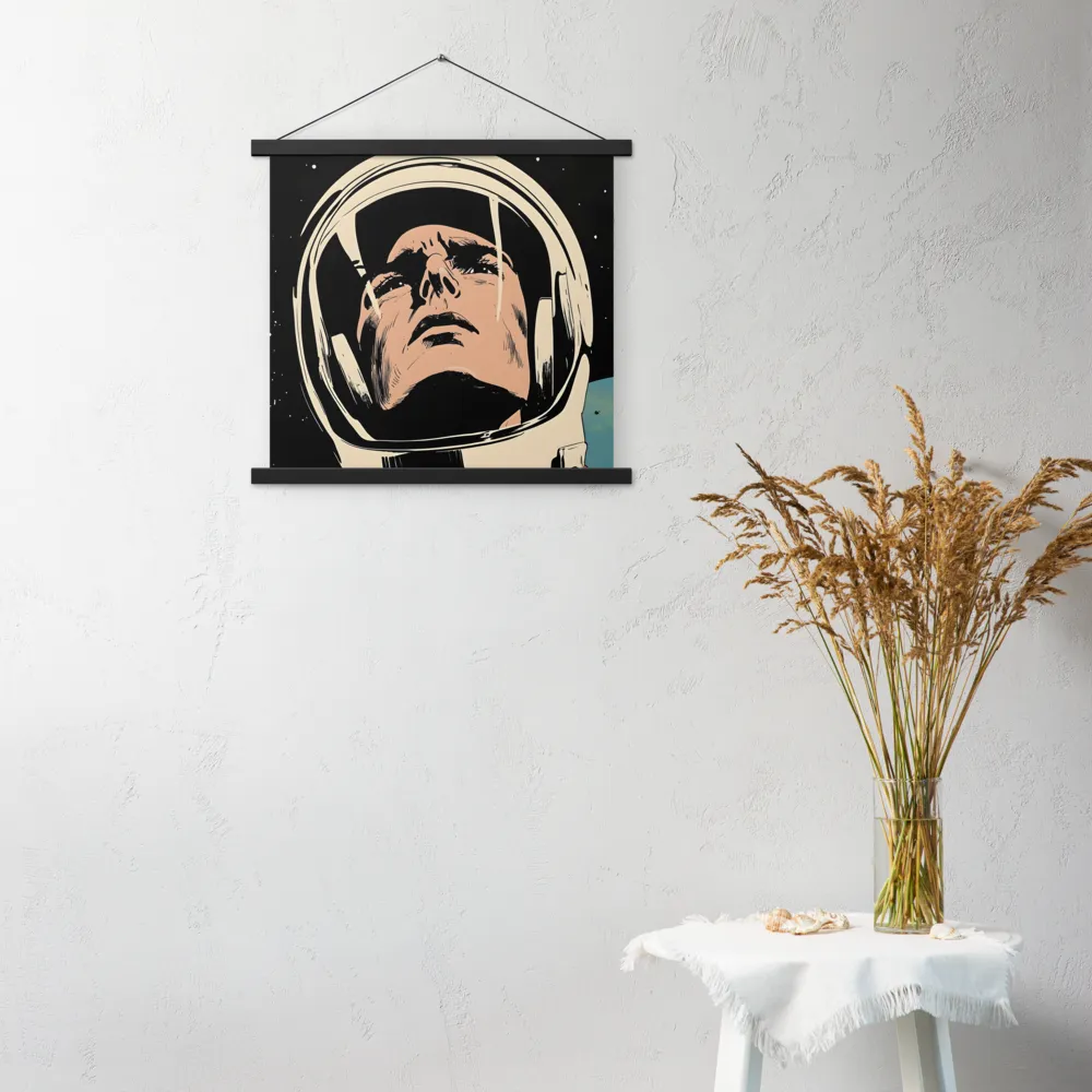 Gaze of the Astronaut | Poster With Black Wood Hanger | 18″×18″