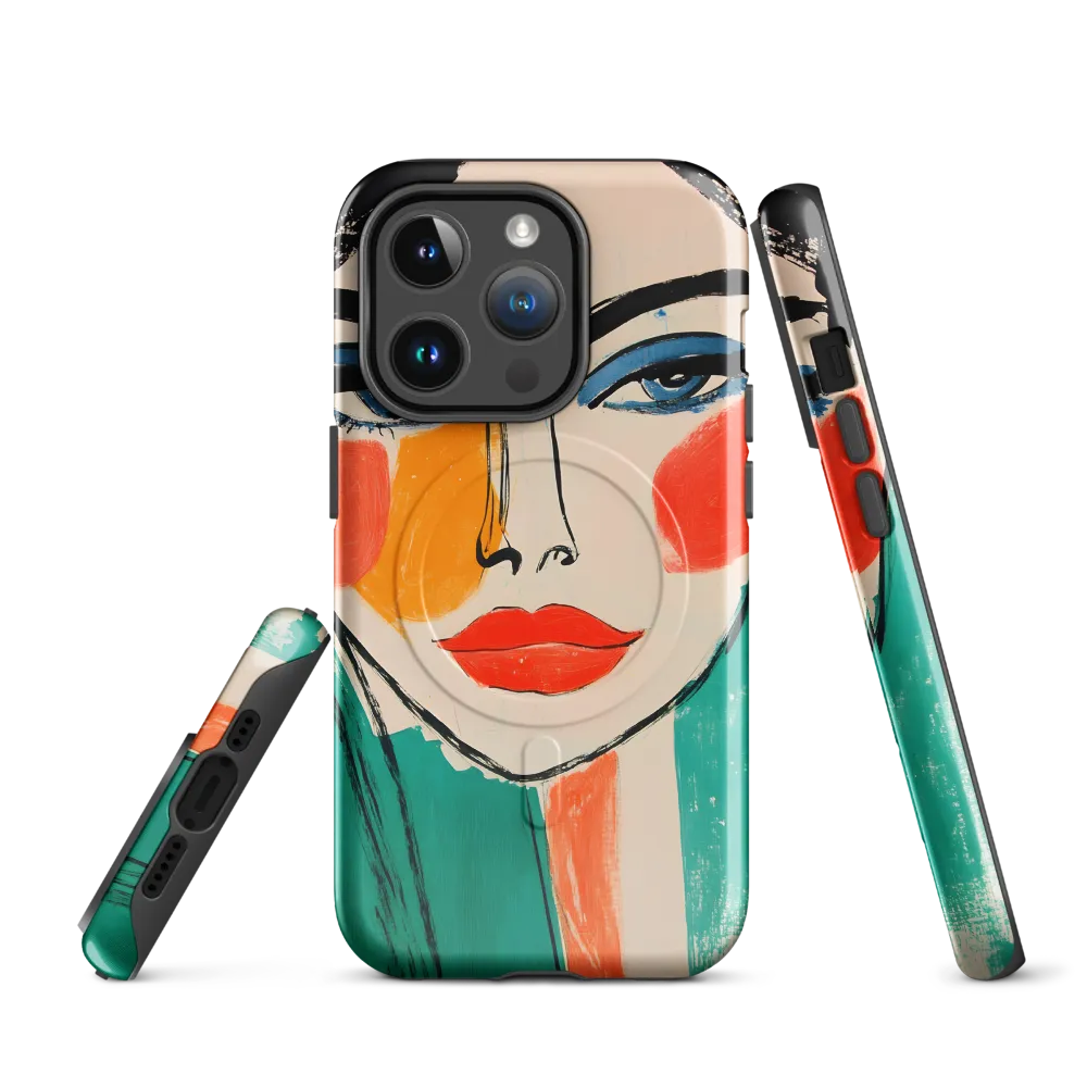 Vivid Portrait of a Modern Muse | Phone Case |  14 Pro | MagSafe® Tough Case | Glossy