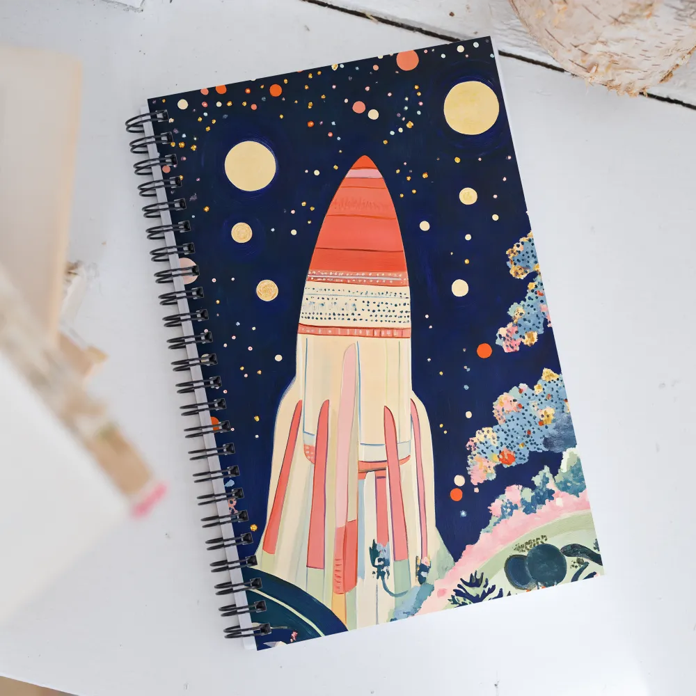 Cosmic Dreams: The Rocket's Journey | Spiral Notebook