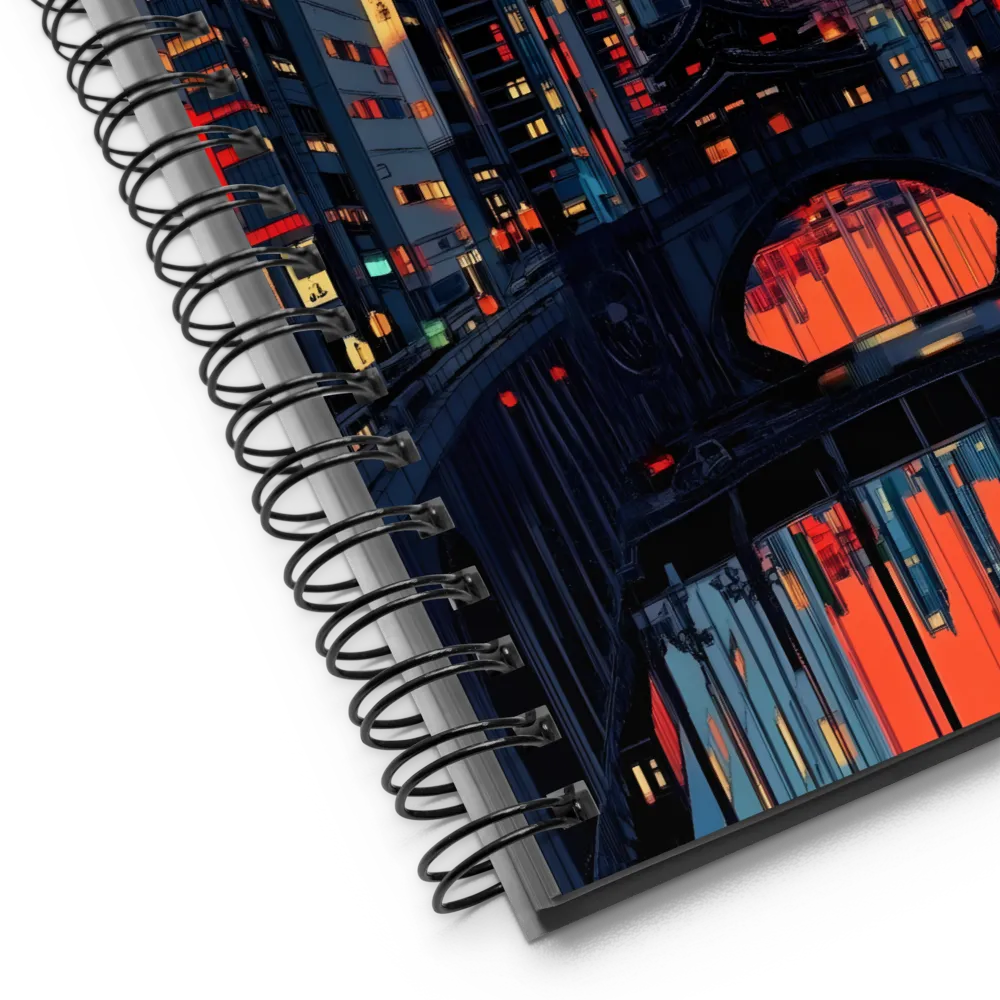 Nightfall in a Neon City | Spiral Notebook