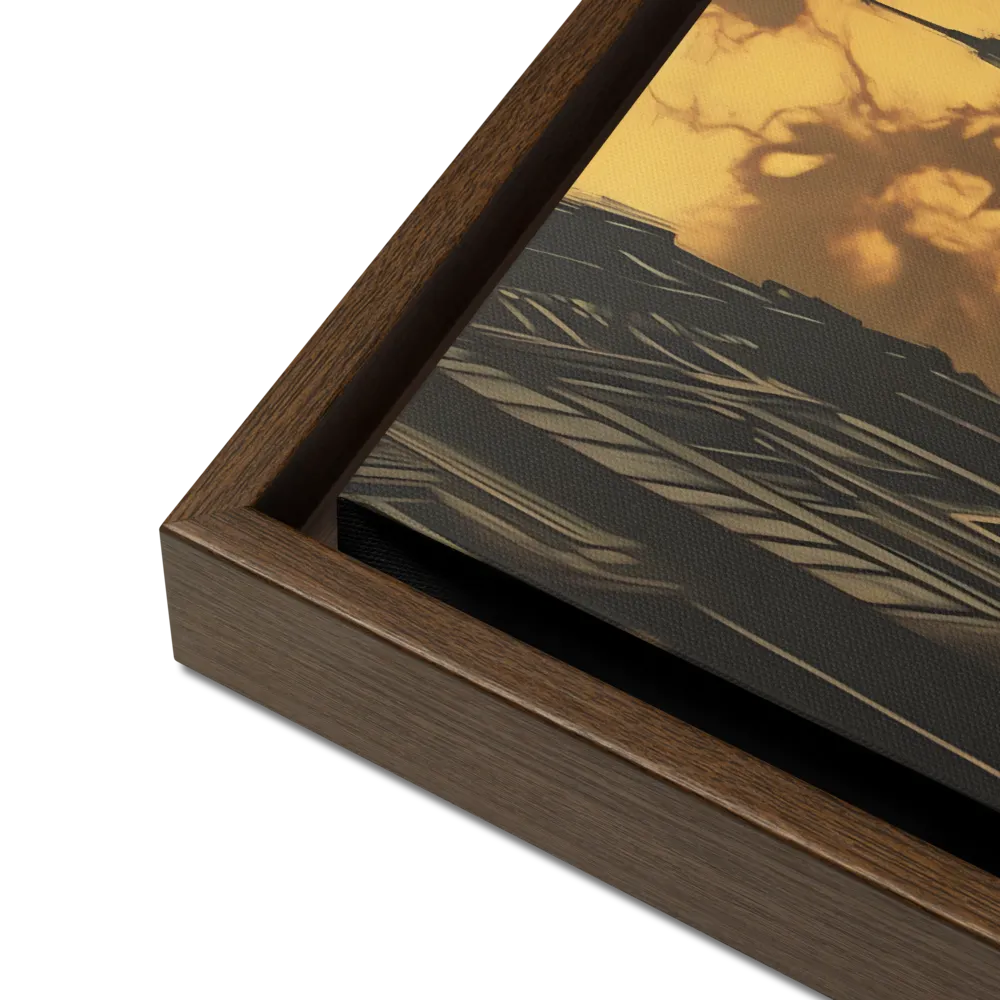 The Twilight Streets | Canvas with Brown Frame | 12″×16″