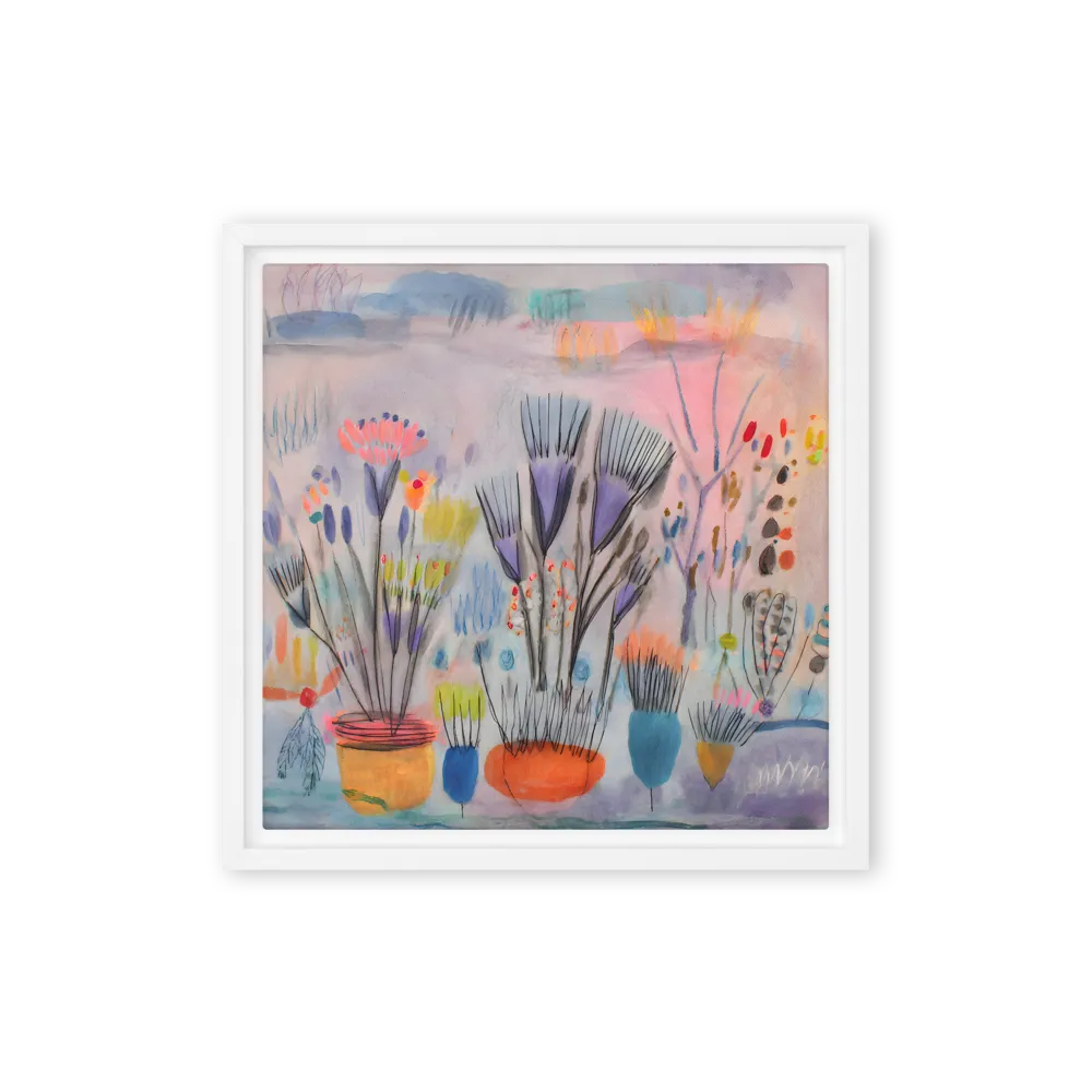 Dreamy Botanical Study 
 Canvas with White Frame