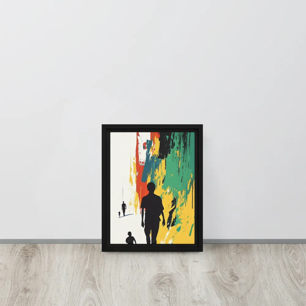 Journey of Silhouettes | Canvas with Black Frame | 9″×12″